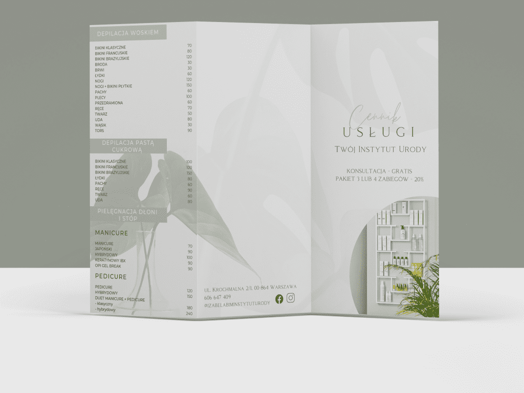 Cennik wykonany przez agencje marketingową Minimal Office